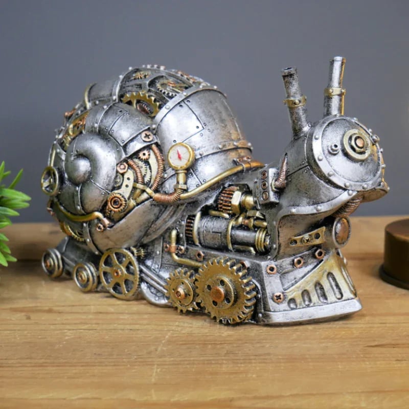 Handcrafted steampunk mechanical animal statue, a striking piece of industrial home decor.
