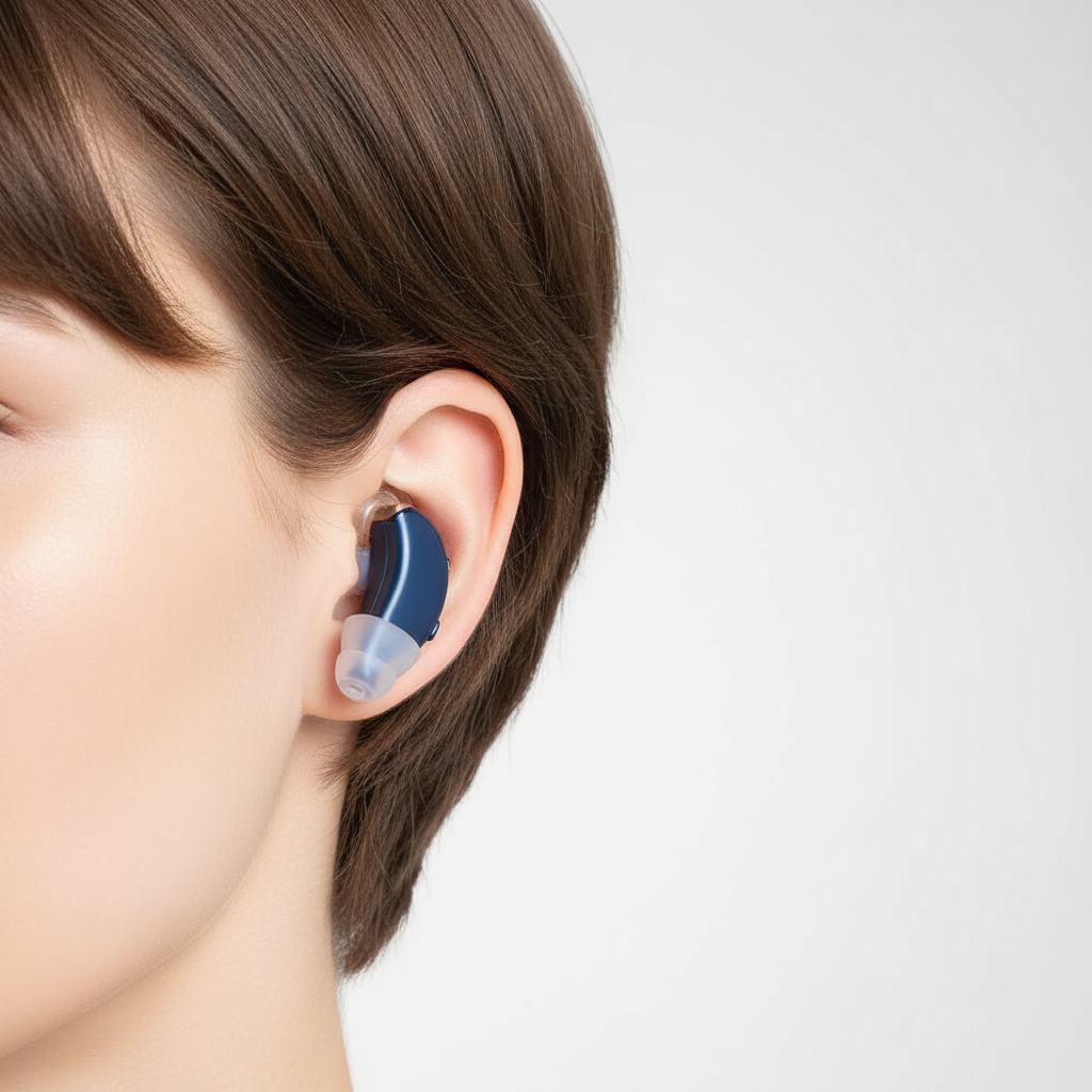 Rechargeable invisible in-ear hearing aid, tiny discreet gadget, SoundComfort audio amplifier
