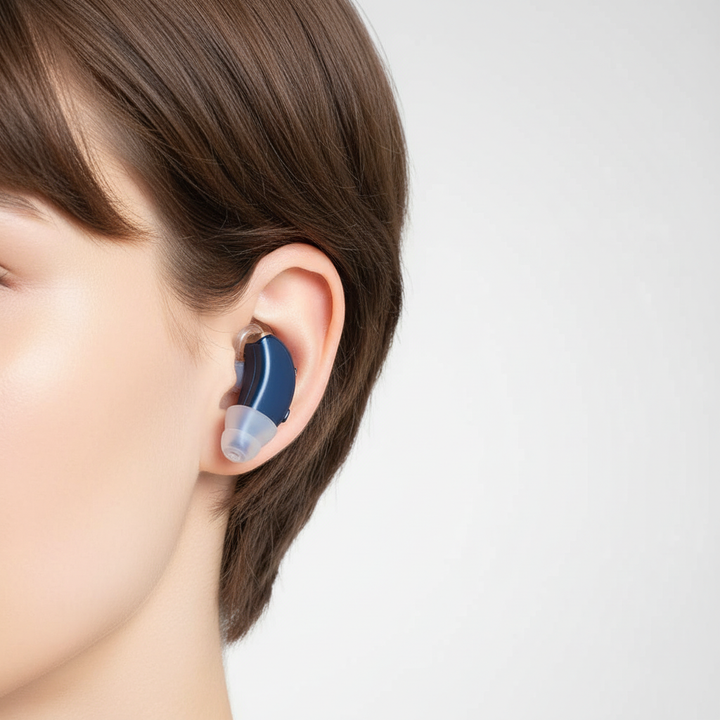 Rechargeable invisible in-ear hearing aid, tiny discreet gadget, SoundComfort audio amplifier