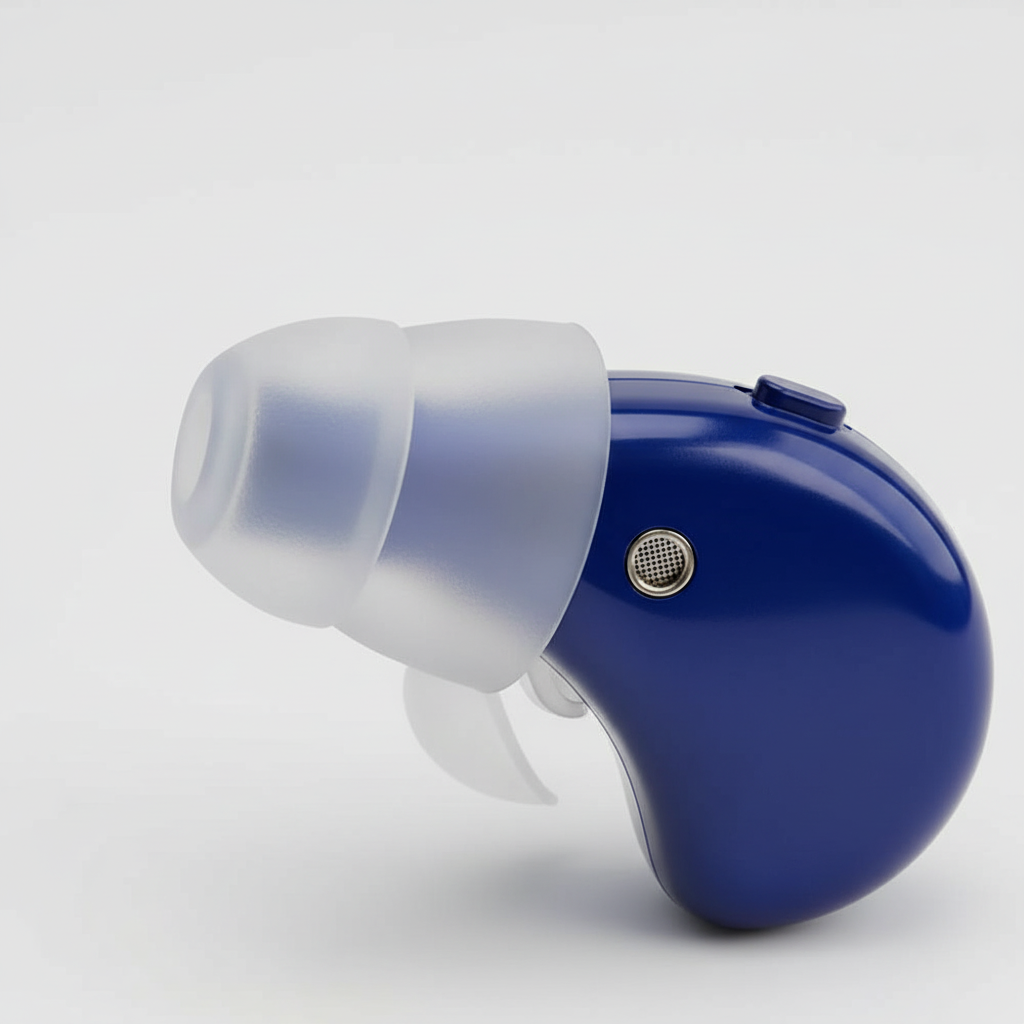 Unisex invisible in-ear hearing aid, SoundComfort audio amplifier for clear sound, comfortable fit