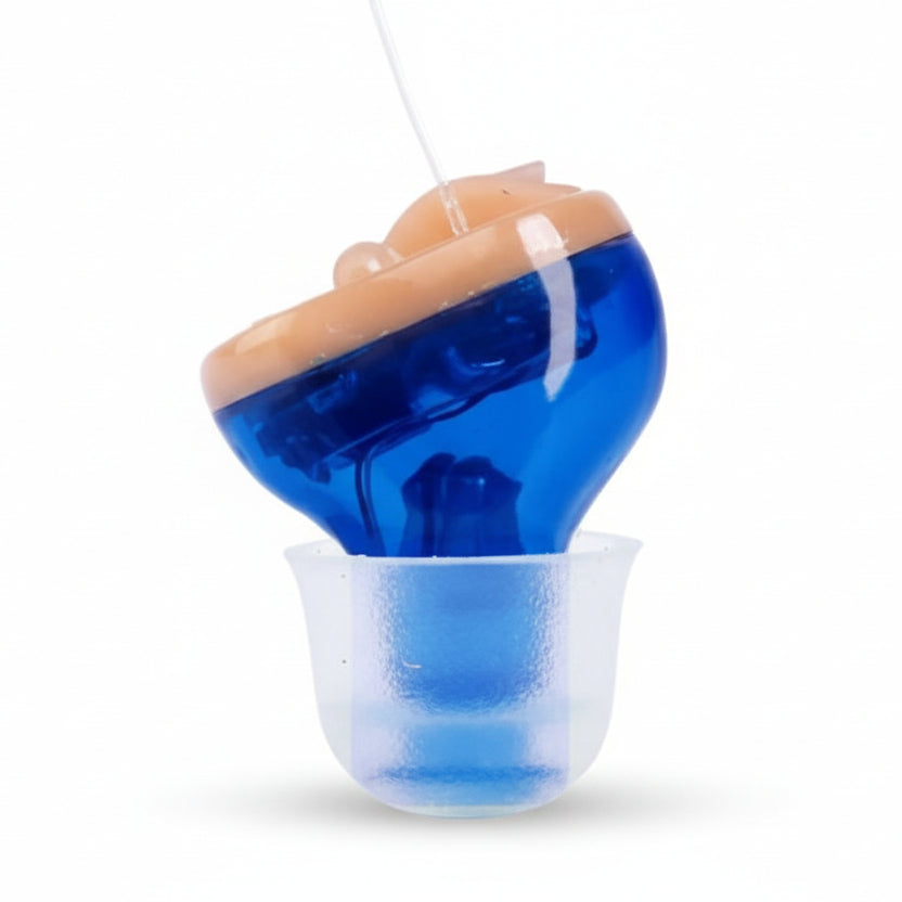 Advanced invisible in-ear hearing aid providing discreet sound clarity & comfortable wear for daily wellness.