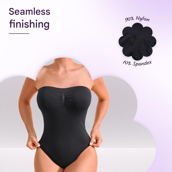 Soft seamless strapless bodysuit shaping undergarment for women's comfort and style