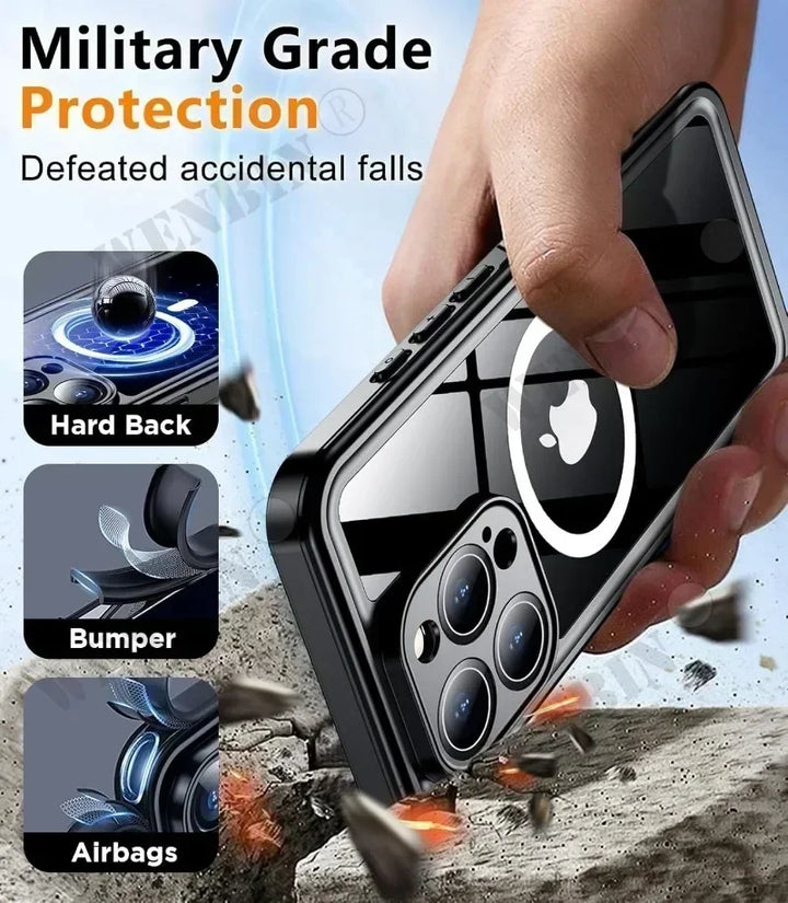 Underwater phone case, IP68 rated, providing complete waterproof protection with magnetic seal