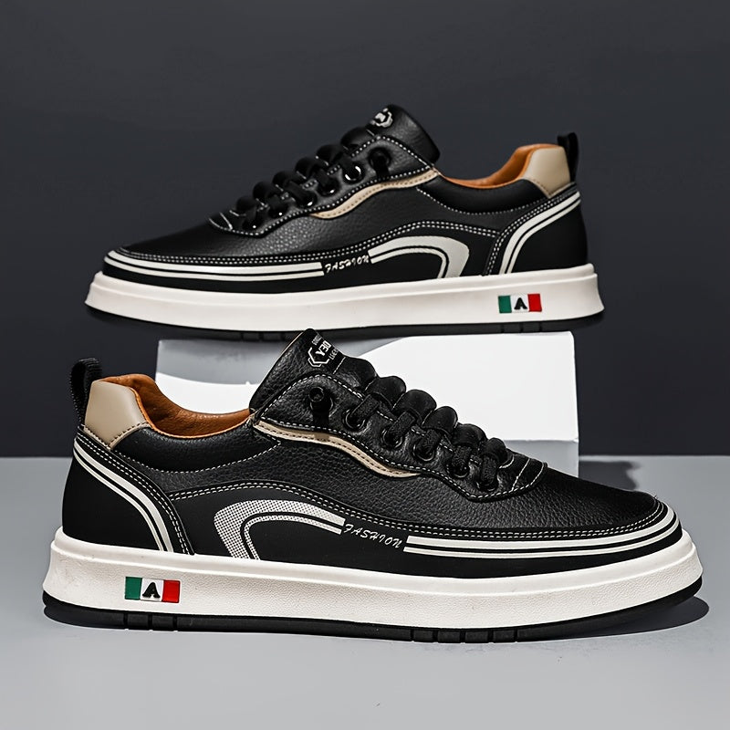 Italian-crafted men's comfort sneakers, featuring detailed heel for everyday versatile casual style.