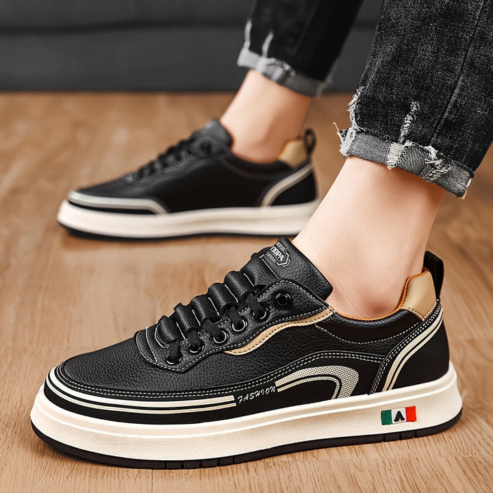 Back view: Versatile men's Italian comfort sneakers, perfect durable everyday casual footwear.