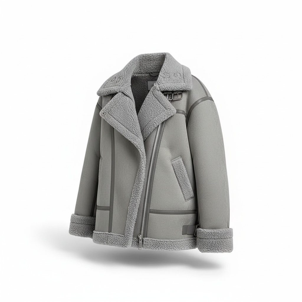 Cozy women's Jana winter jacket, stylish light gray, perfect for cold weather fashion