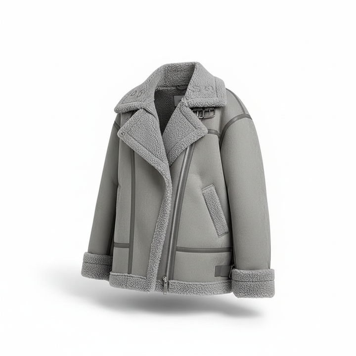 Cozy women's Jana winter jacket, stylish light gray, perfect for cold weather fashion