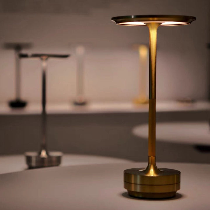 Rechargeable Japanese LED touch table lamp. Creates serene ambient light for any home space.