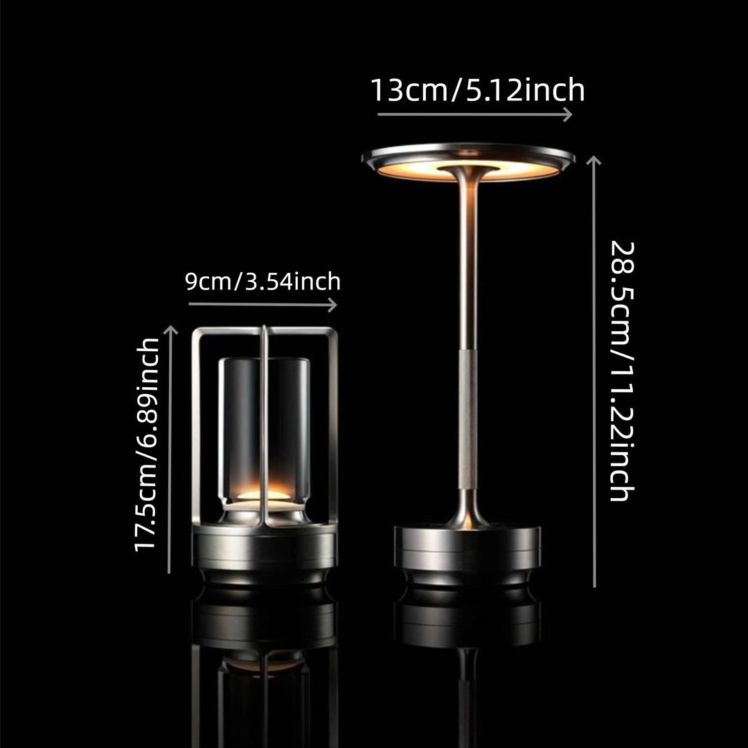 Warm glowing Japanese LED touch table lamp. Modern cordless design, perfect for serene home ambiance.