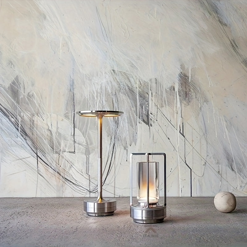 ZenLight LED touch table lamp. Cordless, rechargeable Japanese style accent for ambient home decor.