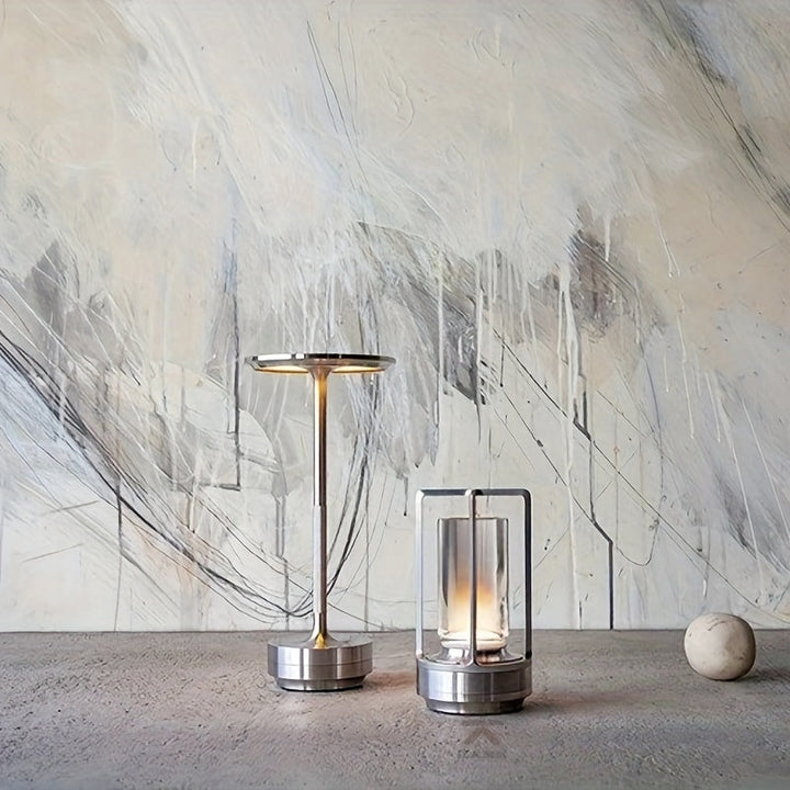 ZenLight LED touch table lamp. Cordless, rechargeable Japanese style accent for ambient home decor.
