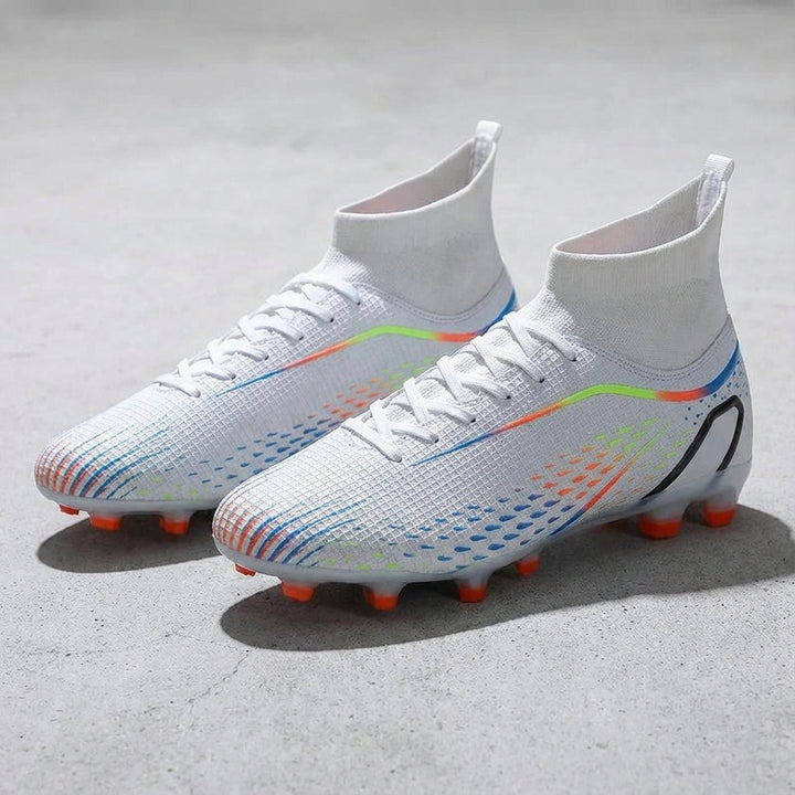 Pair of Jorge high-cut stability football boots, ideal for players seeking superior ankle support