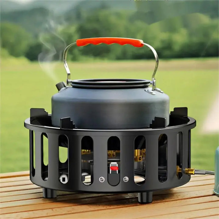 Kael 7-core portable camping gas stove with electronic ignition and windproof design