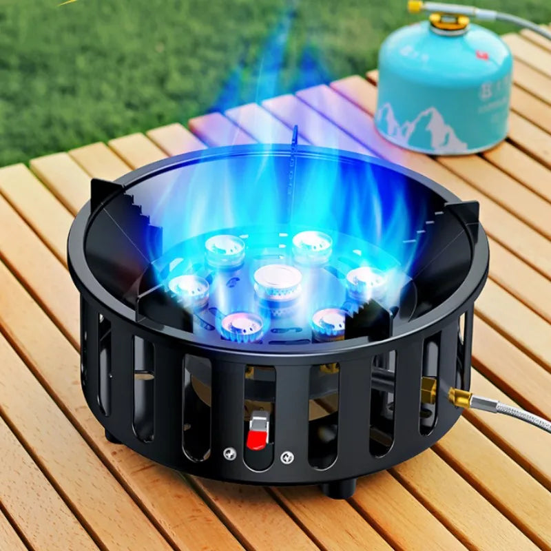 Kael 7-Core gas stove, portable and durable, perfect for campsite cooking setups
