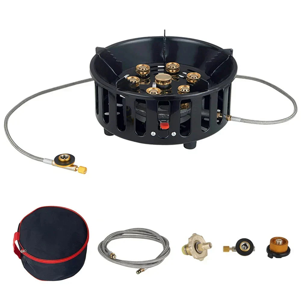 Efficient Kael 7-Core portable gas stove with electronic ignition for reliable outdoor use