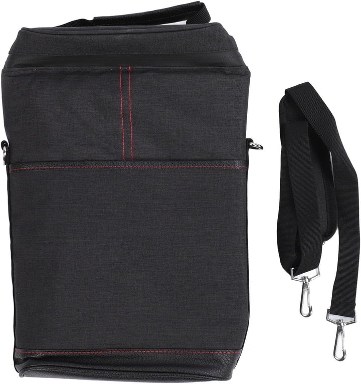 Dual-bottle wine cooler tote bag, insulated canvas with sturdy handles, ideal for outdoor dining.