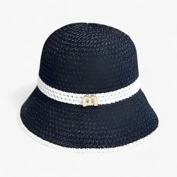 White BreezeShade Isla wide brim summer hat for women, offering stylish sun protection.
