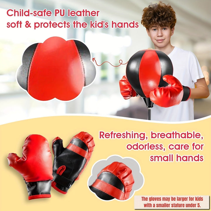 Stand-up kids' punching bag, perfect for coordination training and energetic active play at home.