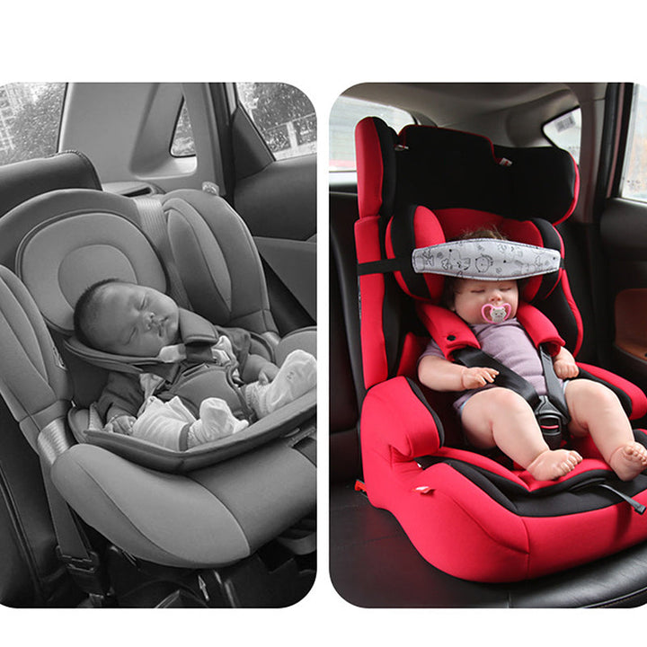 Child car seat headrest with adjustable straps, ensuring baby safety and good sleep.