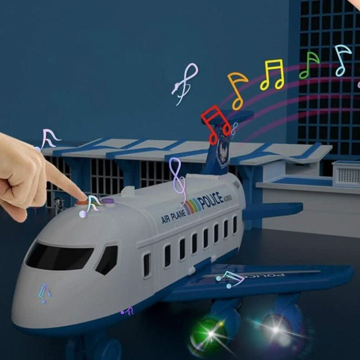 Vibrant kids' creative toys: an airplane and vehicle playset designed for engaging role play and developing motor skills.
