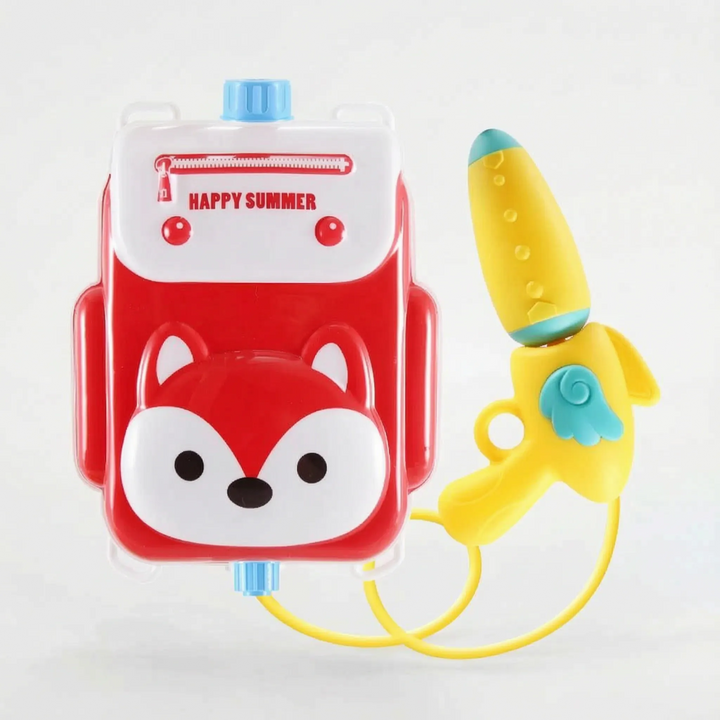 Child's animal design water blaster with backpack reservoir, perfect for extended summer fun.
