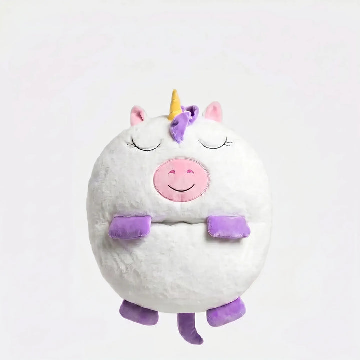 Snuggly children's animal sleeping bag, a super soft plush blanket & imaginative play toy.