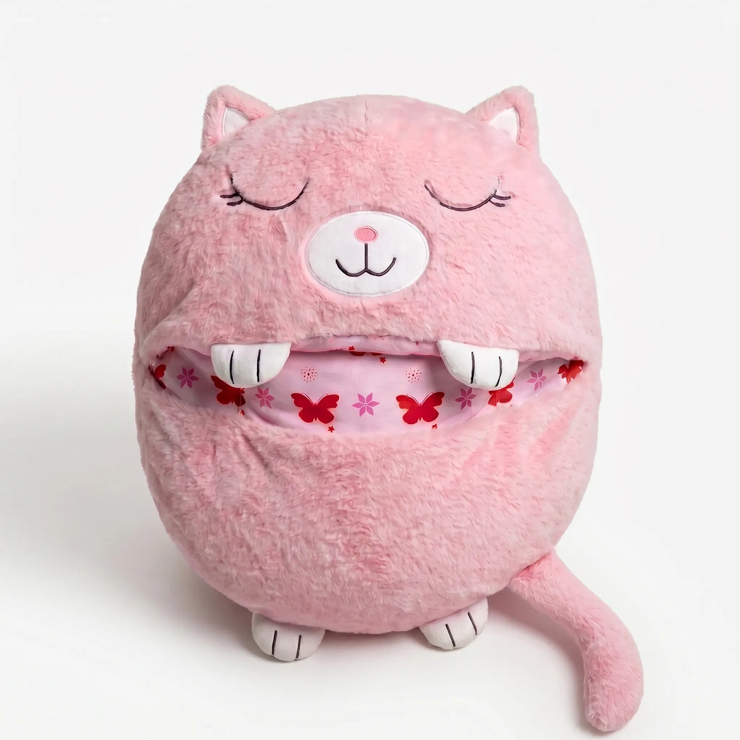 Unicorn kids' plush sleeping bag with a cuddly pillow, ideal for magical sleepovers.