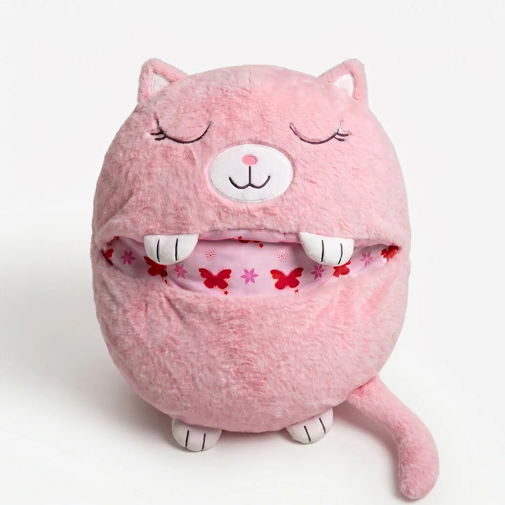 Unicorn kids' plush sleeping bag with a cuddly pillow, ideal for magical sleepovers.