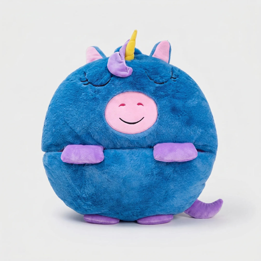 Children's plush animal sleeping bag, great for sleepovers, camping, and preschool.