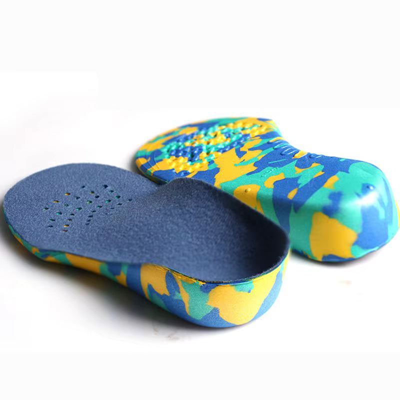 Children's orthopedic shoe inserts for flat feet, offering arch support & pronation correction for active kids.