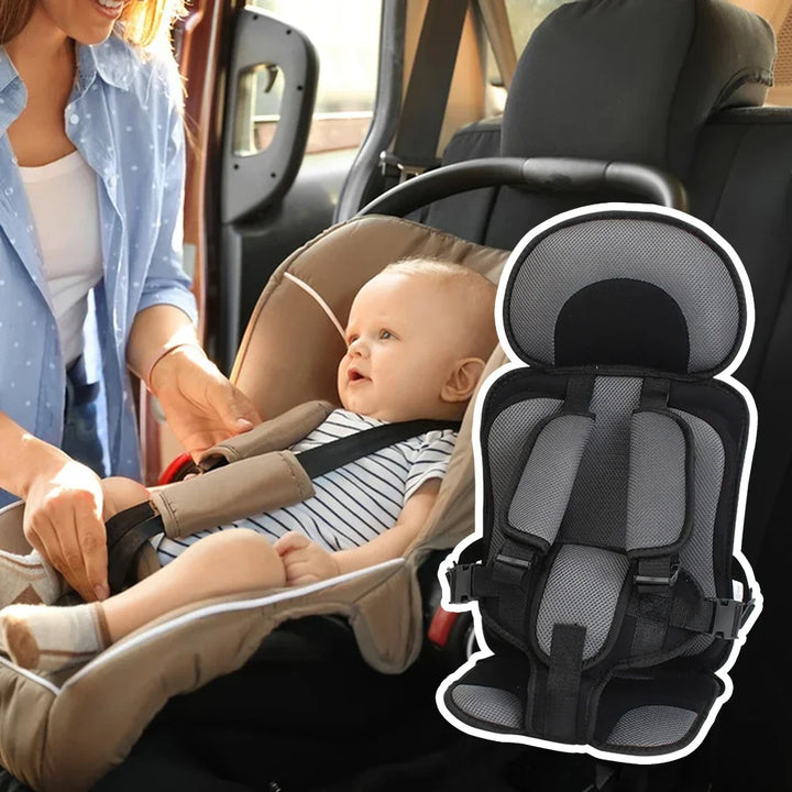 Adjustable infant & toddler car seat booster with 5-point safety harness for growing children's security.