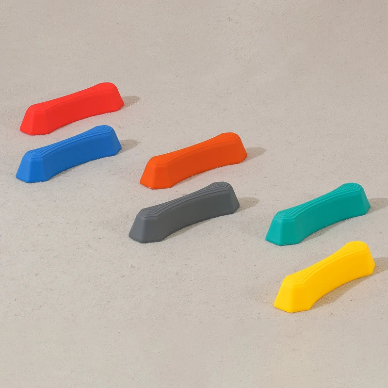 Engaging colorful balance stepping stones set, promoting children's motor skills & outdoor play.