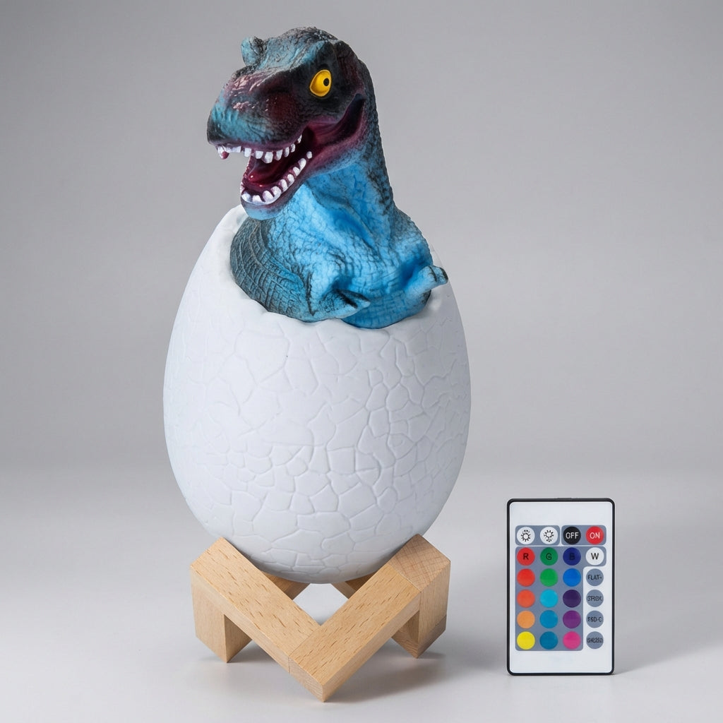 Portable dinosaur egg night light with LED illumination, perfect gift for kids' bedrooms