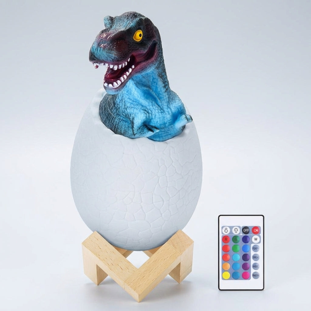 Children's dinosaur nightlight, featuring a hatching dino design and gentle LED light, portable decor