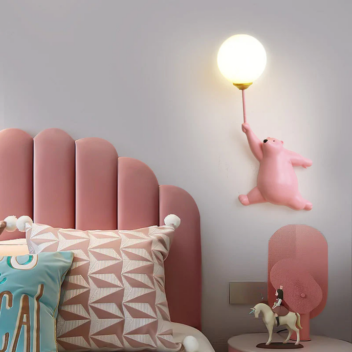 Bear lamp: LED wall light with a playful design, ideal for kids' room or nursery lighting.
