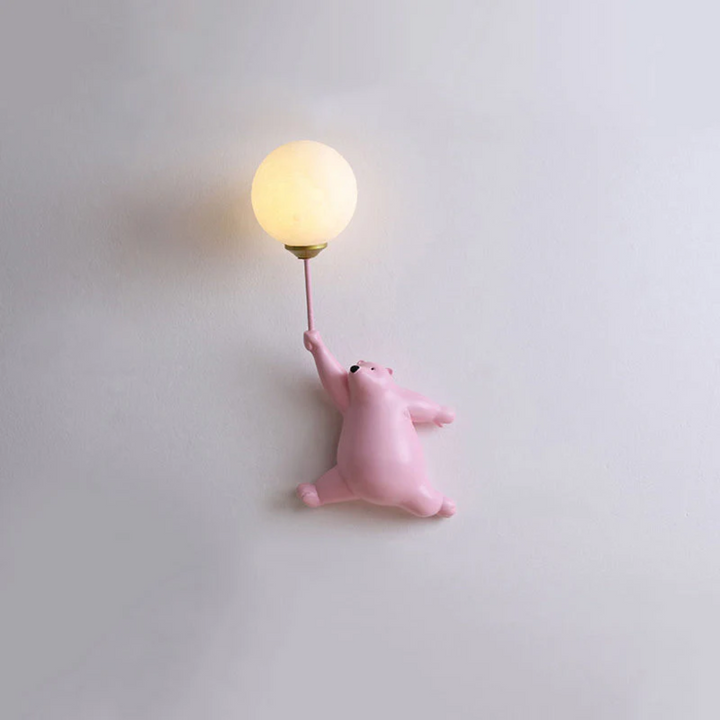 Charming bear LED wall light, an irresistible accent for whimsical playroom lighting.