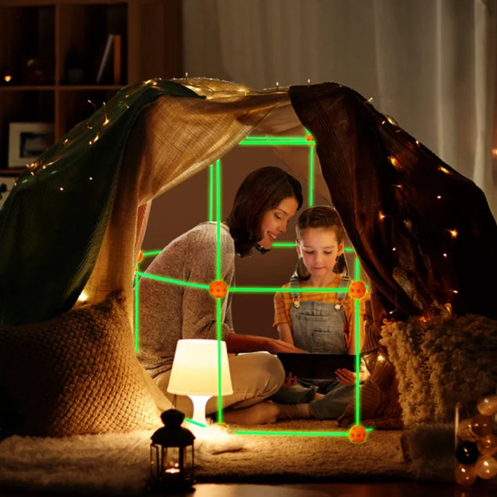 Children's fort construction set promoting creative play & STEM skills. Perfect DIY gift for boys & girls.