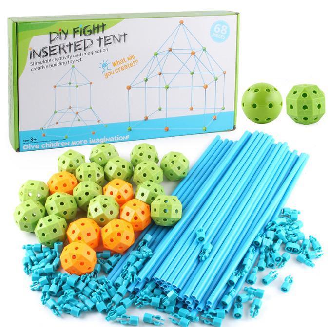 STEM-focused Kids' Fort Building Kit, a creative construction set for imaginative play.