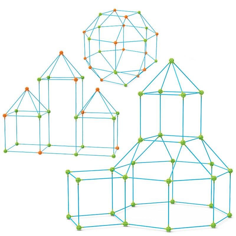 Versatile Kids' Fort Building Kit, a STEM play tent for indoor/outdoor imaginative construction.