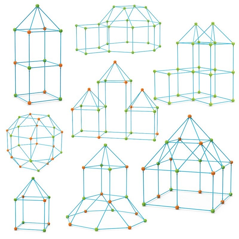 Build your own tent adventure: DIY Fort Building Kit for kids' creative indoor play.