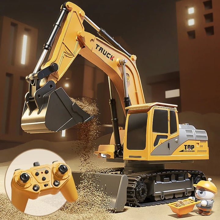 Gift-worthy RC toy: metal alloy construction vehicle with realistic sounds, bright lights & full control.
