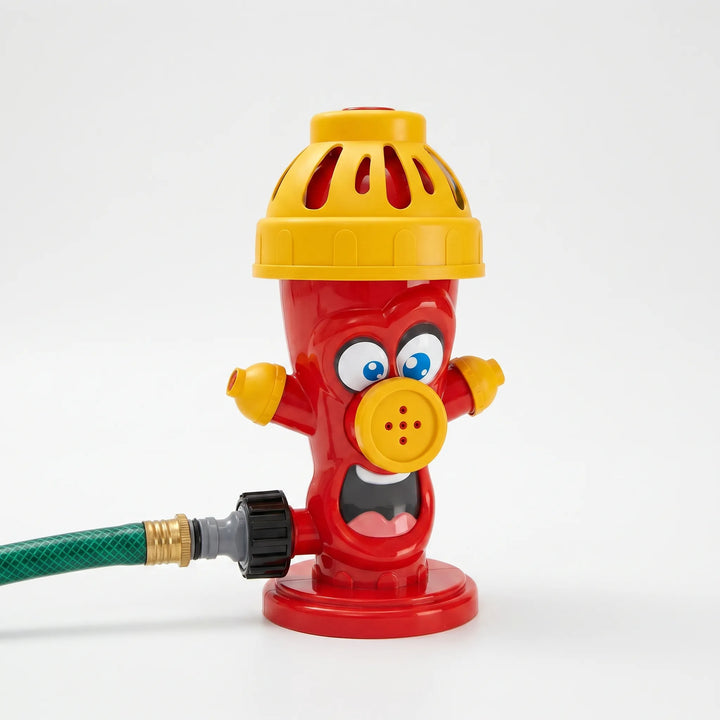 Children enjoying a dynamic animal garden sprinkler. Outdoor water play for kids, perfect for summer fun & entertainment.