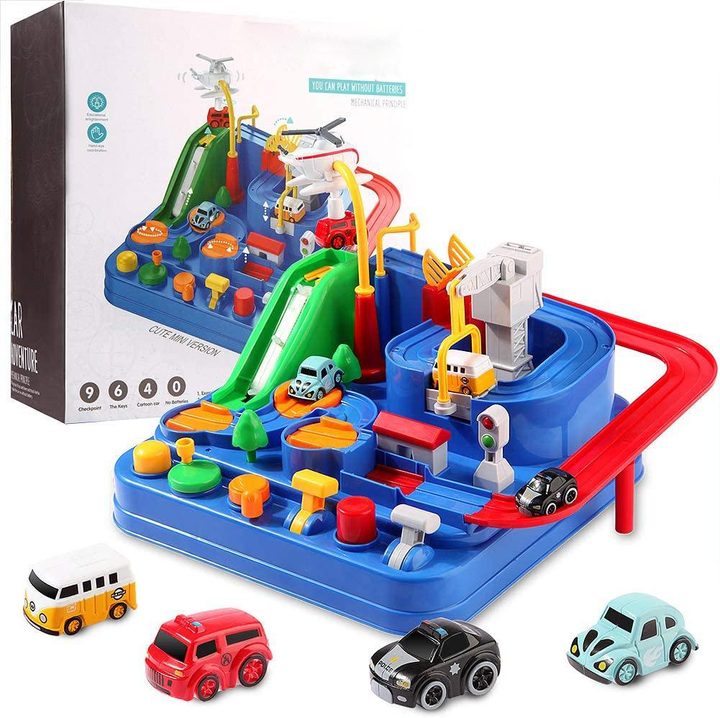 Interactive Car Adventure game, enhancing kids' logic, sensory development & STEM skills. Educational learning toy.