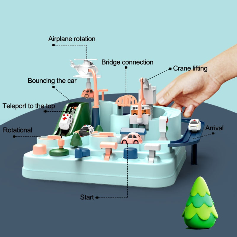 Toddler & preschool educational car adventure toy, a sensory & cognitive learning game for young minds. Interactive.