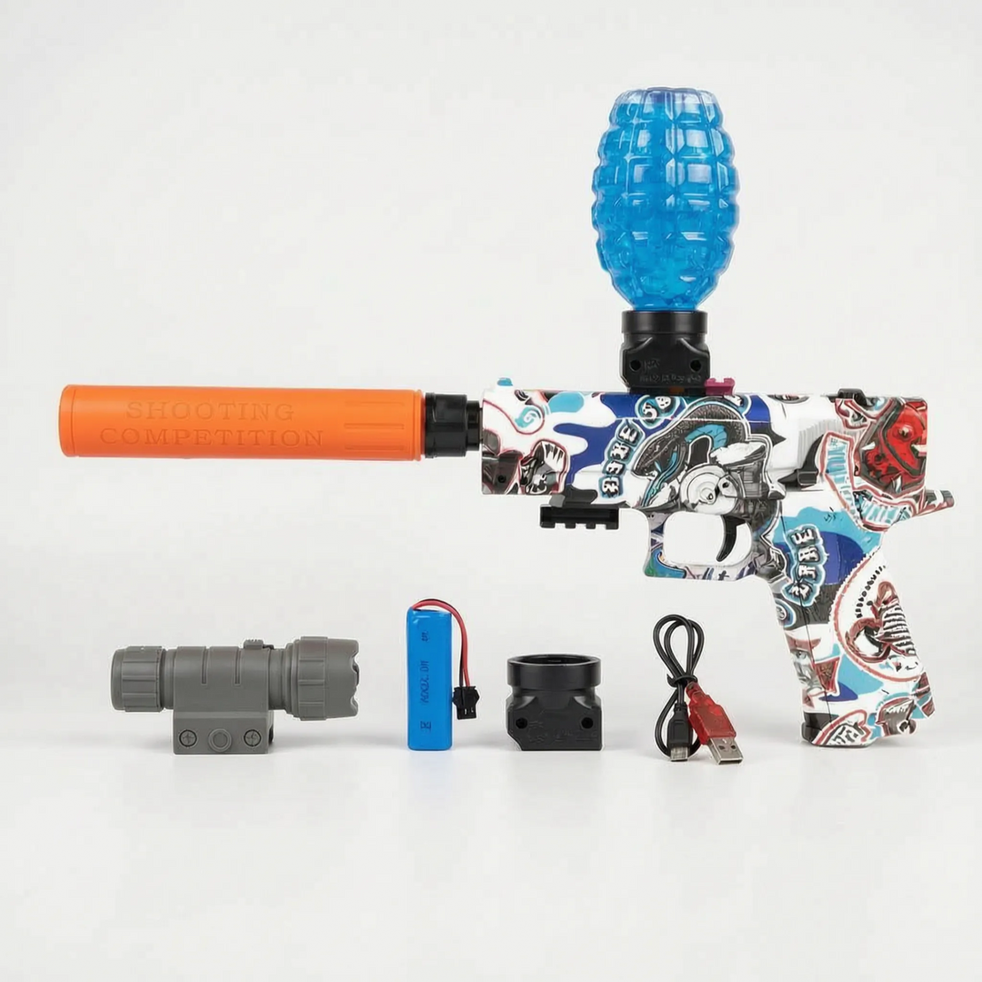 Durable electric water blaster, a fantastic toy weapon for kids' outdoor adventures and water games.