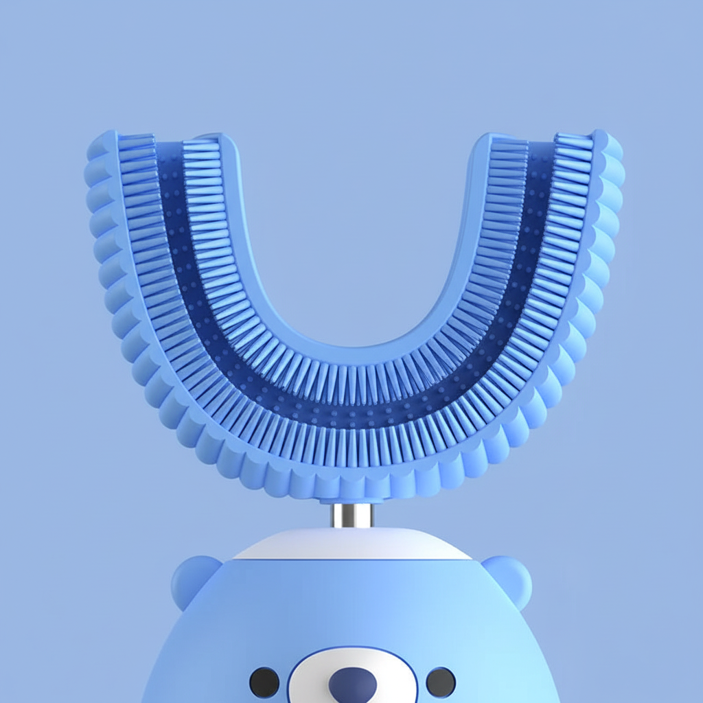 Child-friendly TinySonic sonic toothbrush, ideal for ages 2-12, making dental care fun and effective.