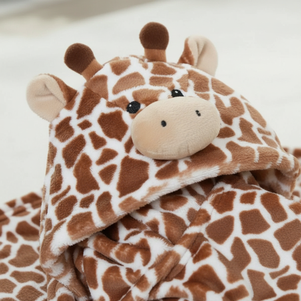 Newborn essentials: white bunny hooded bath towel, ultra-soft, for baby's delicate skin.