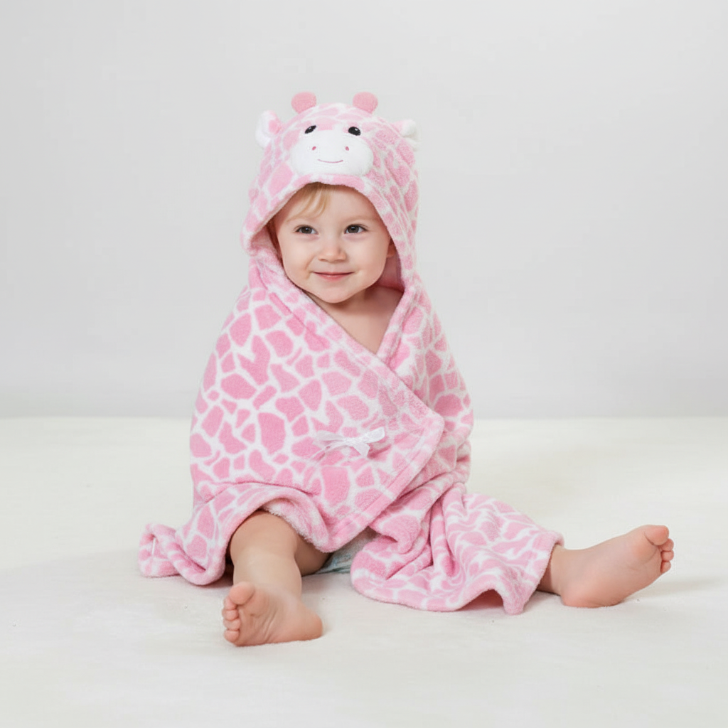 Unicorn hooded bath towel for kids, colorful & magical, plush and absorbent for bath.