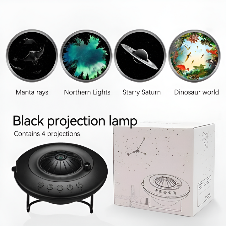 Compact galaxy projector offering starry night and planetarium effects. Fun night light for children.