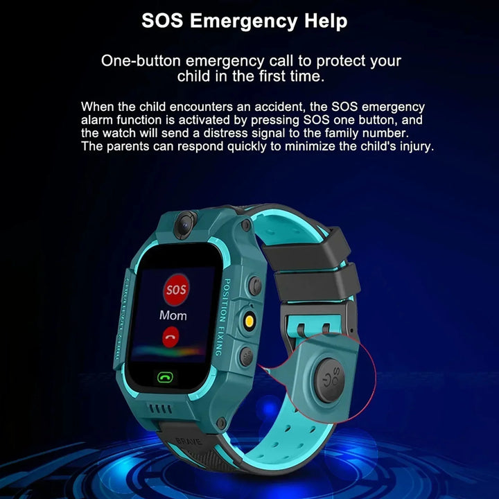 Kids' safety GPS smartwatch. Real-time location tracking, safe zones & emergency calling features.